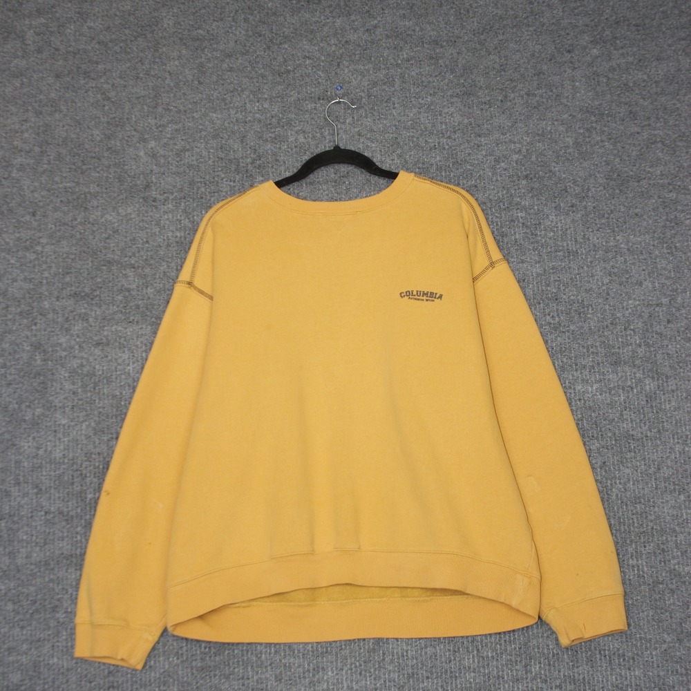 Columbia Sportswear Company Mens XL Yellow Crewneck Sweatshirt‎ Authentic Wear